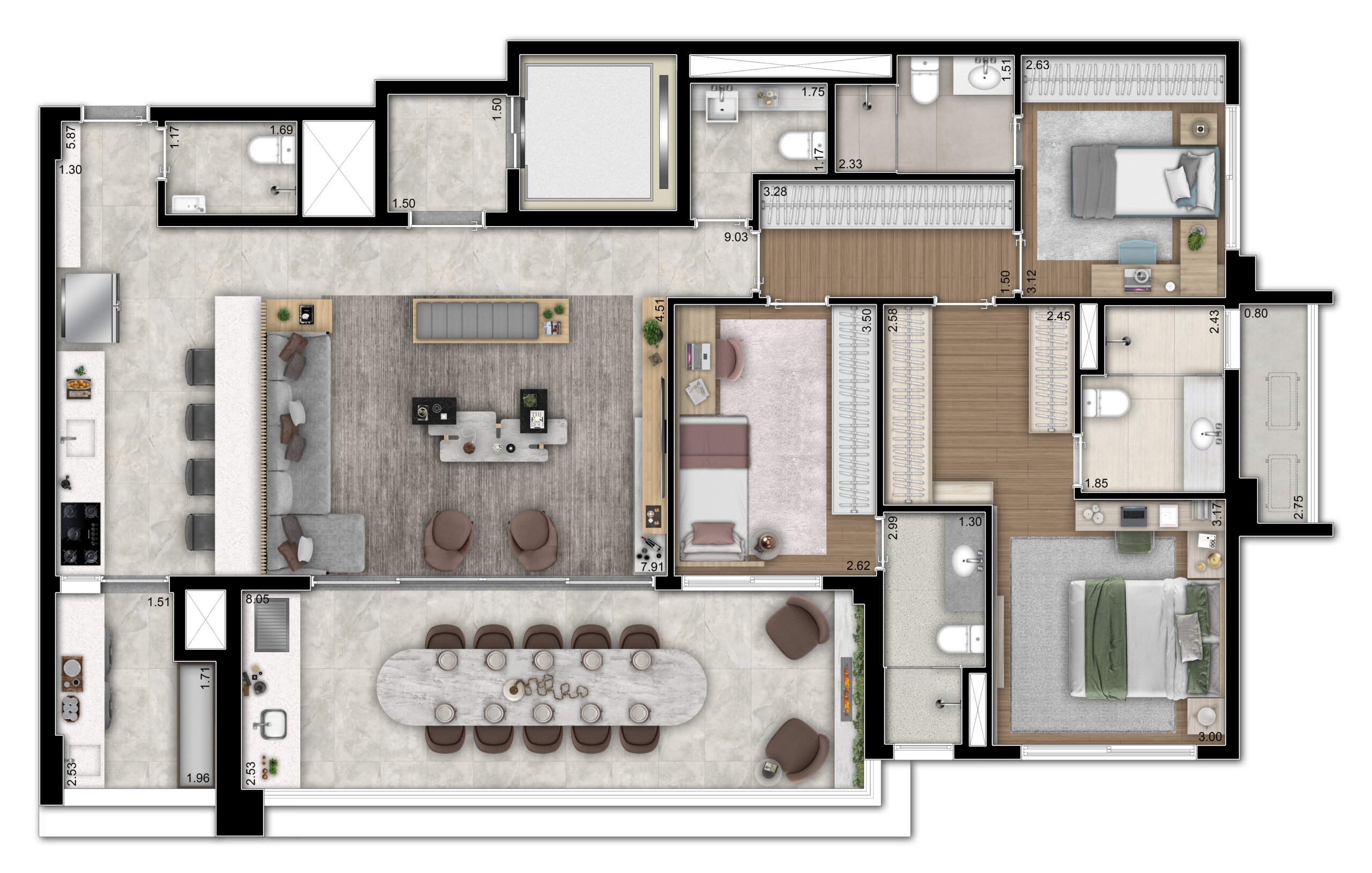 Planta 143m²