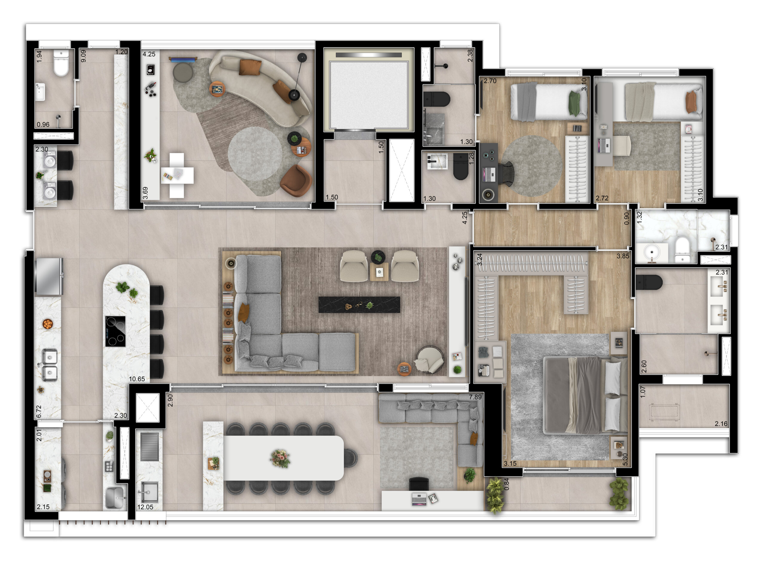 Planta 184m² ampliada