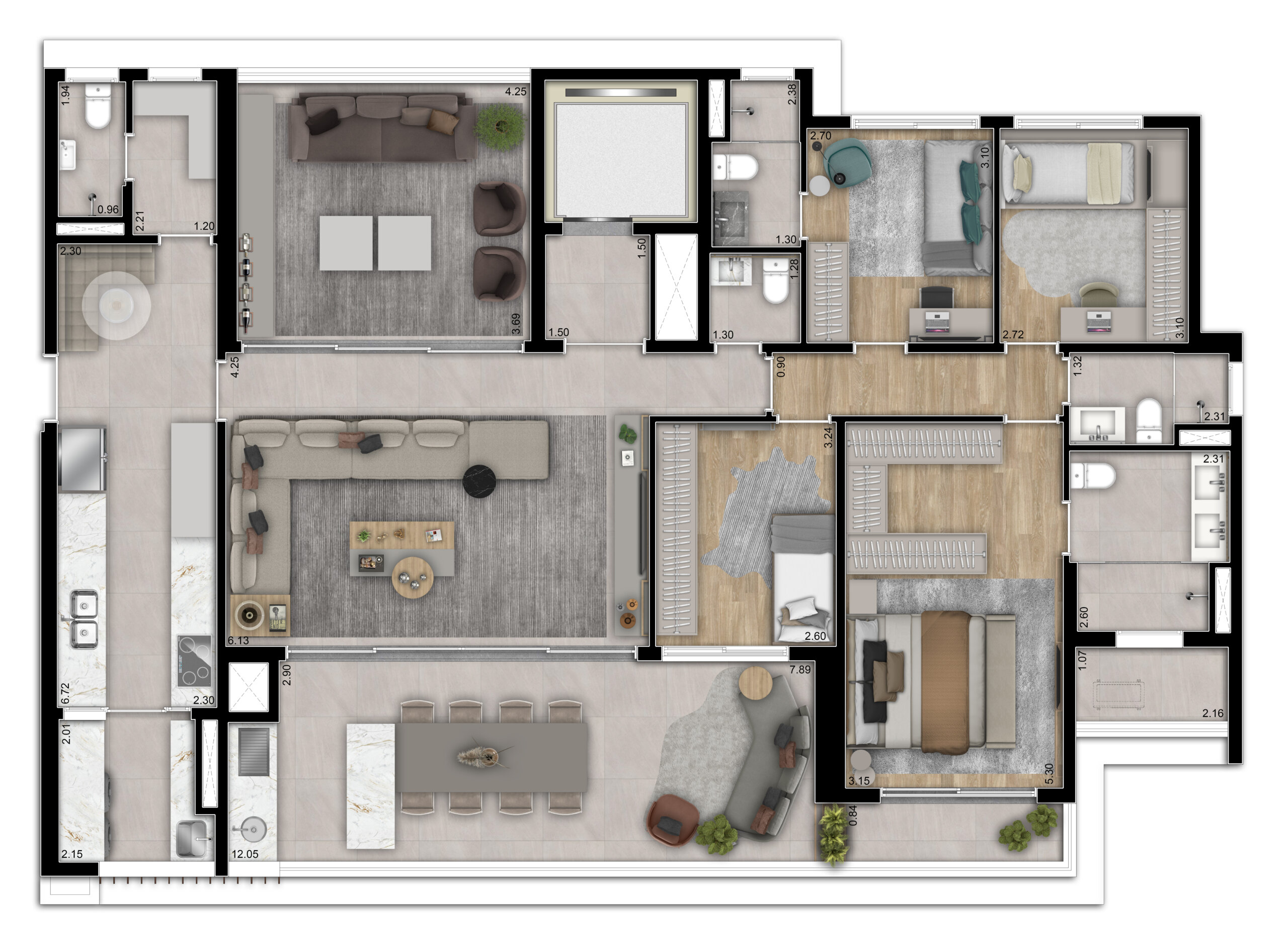 Planta 184m² padrão