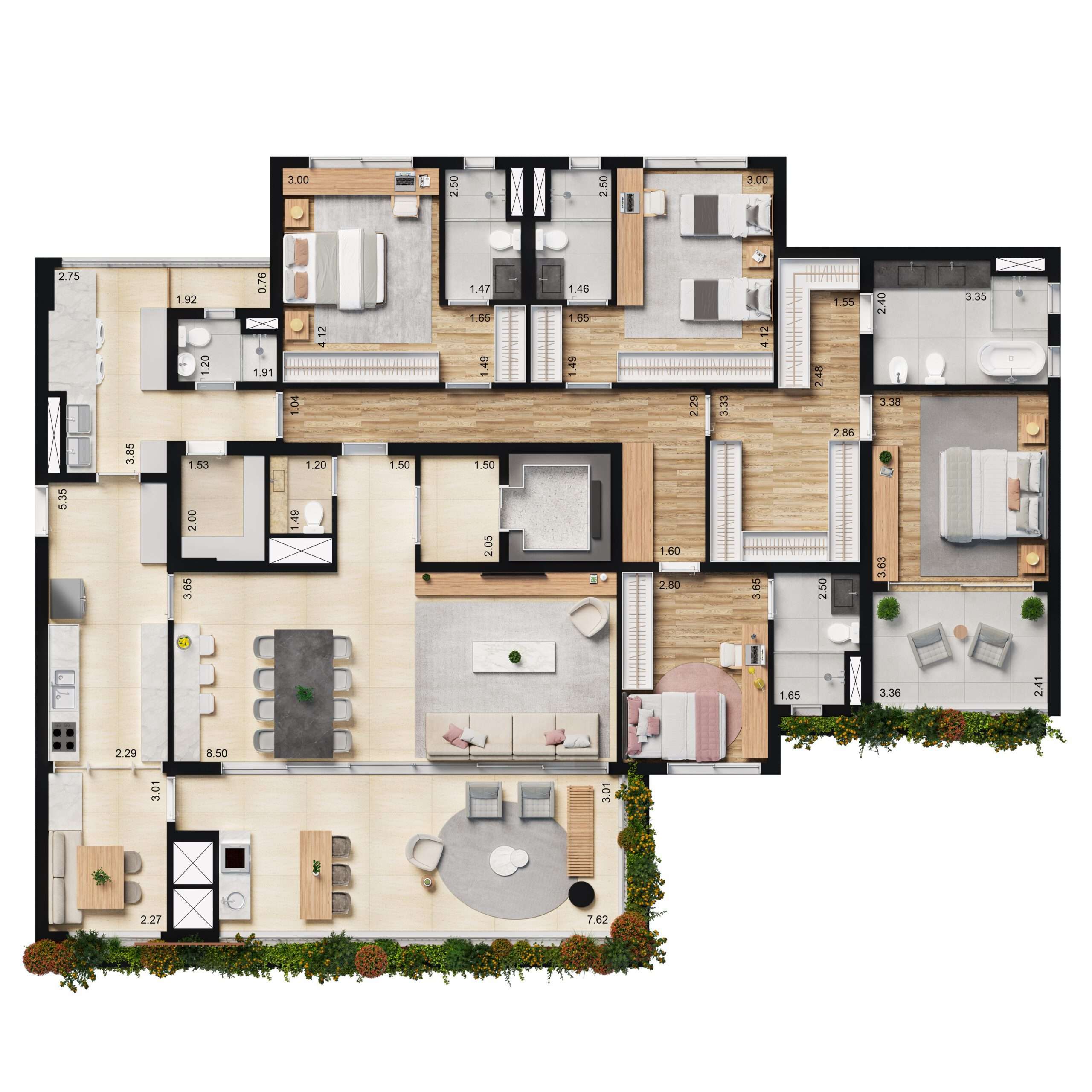 Planta Padrão 4 suites