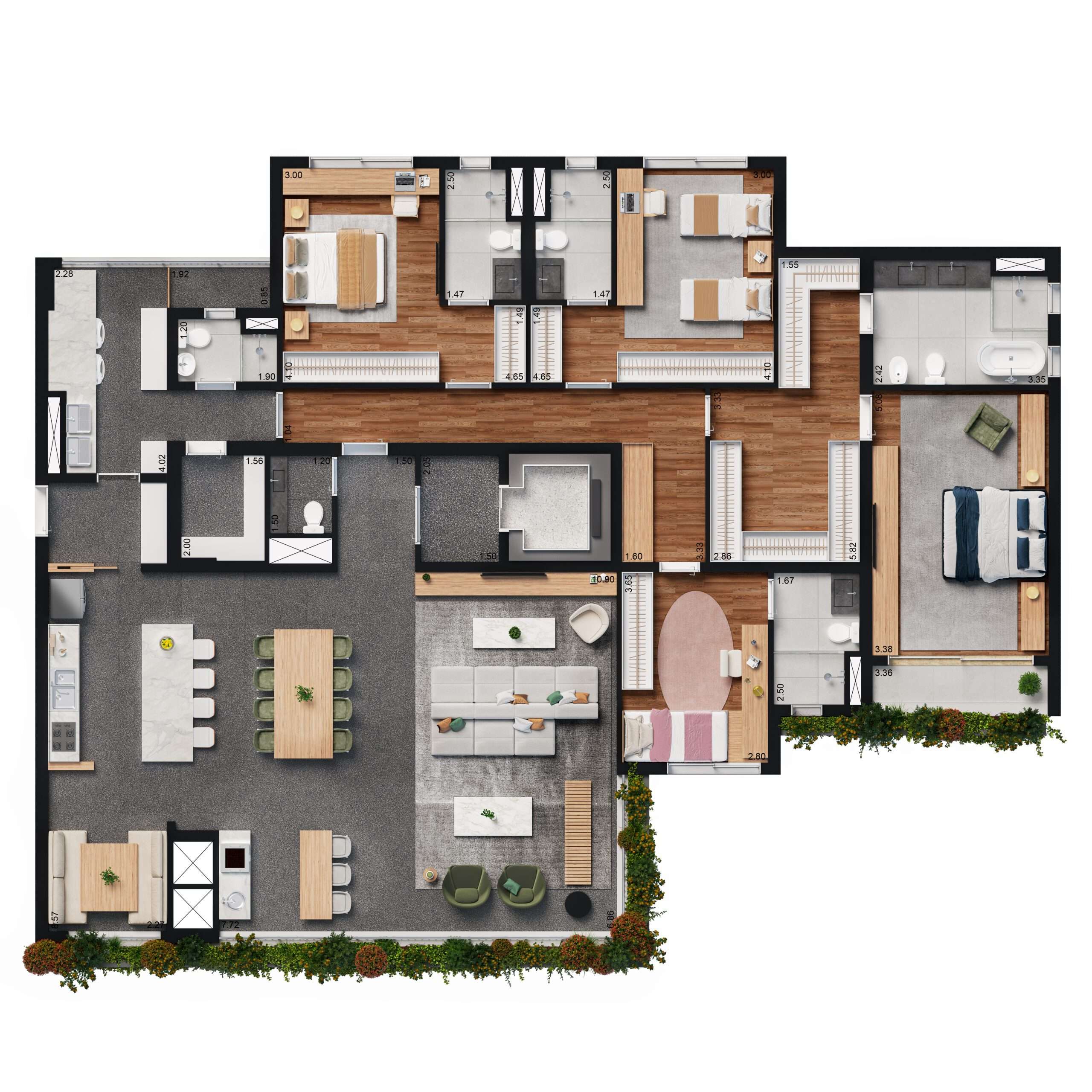 4 suites - Sala ampliada
