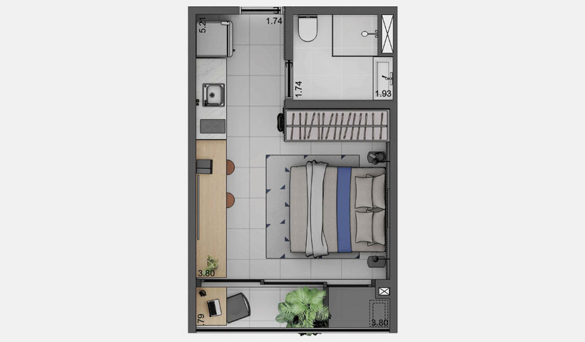 Apto 25 m²