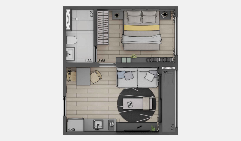 Apto 21 m²