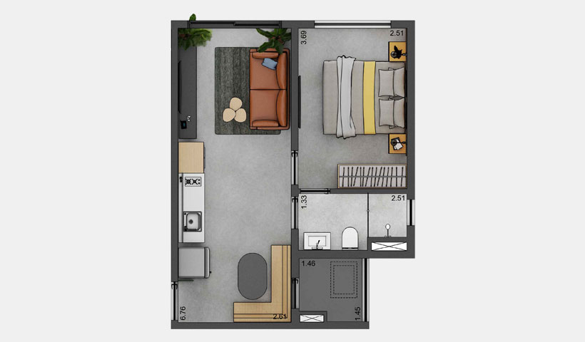 Apto 36 m²