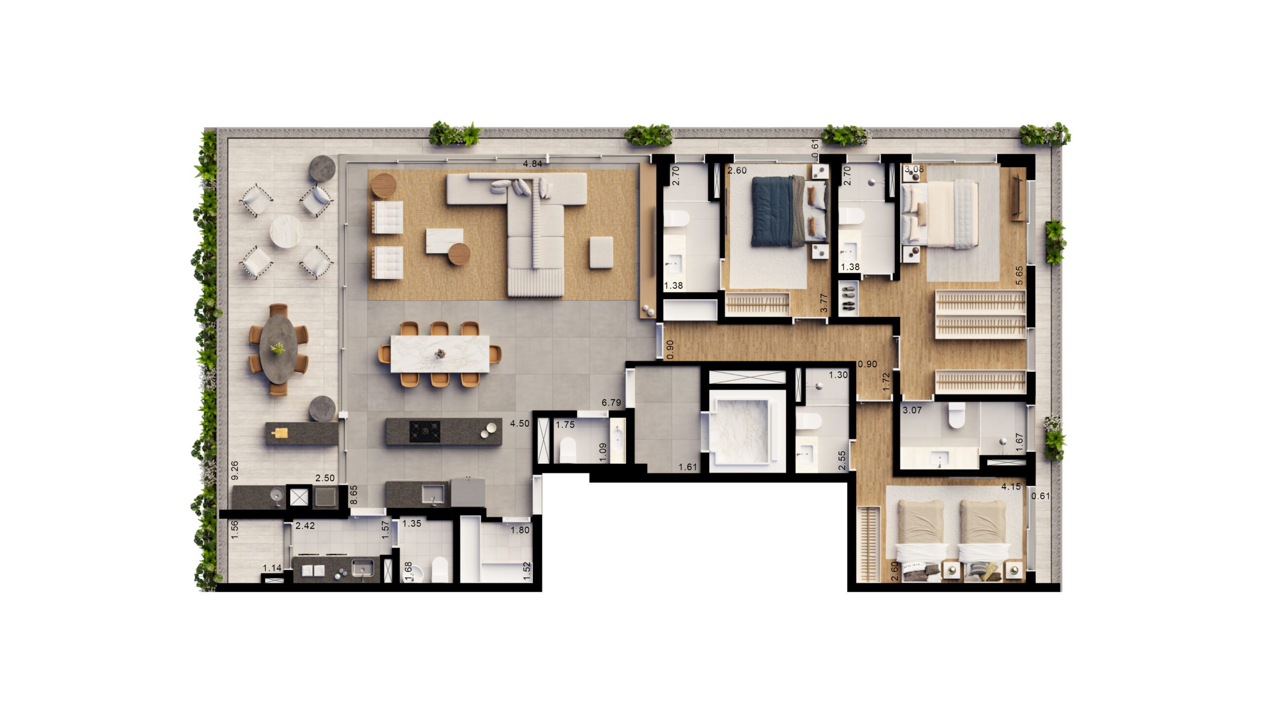 PLANTA 200 M² OPÇÃO