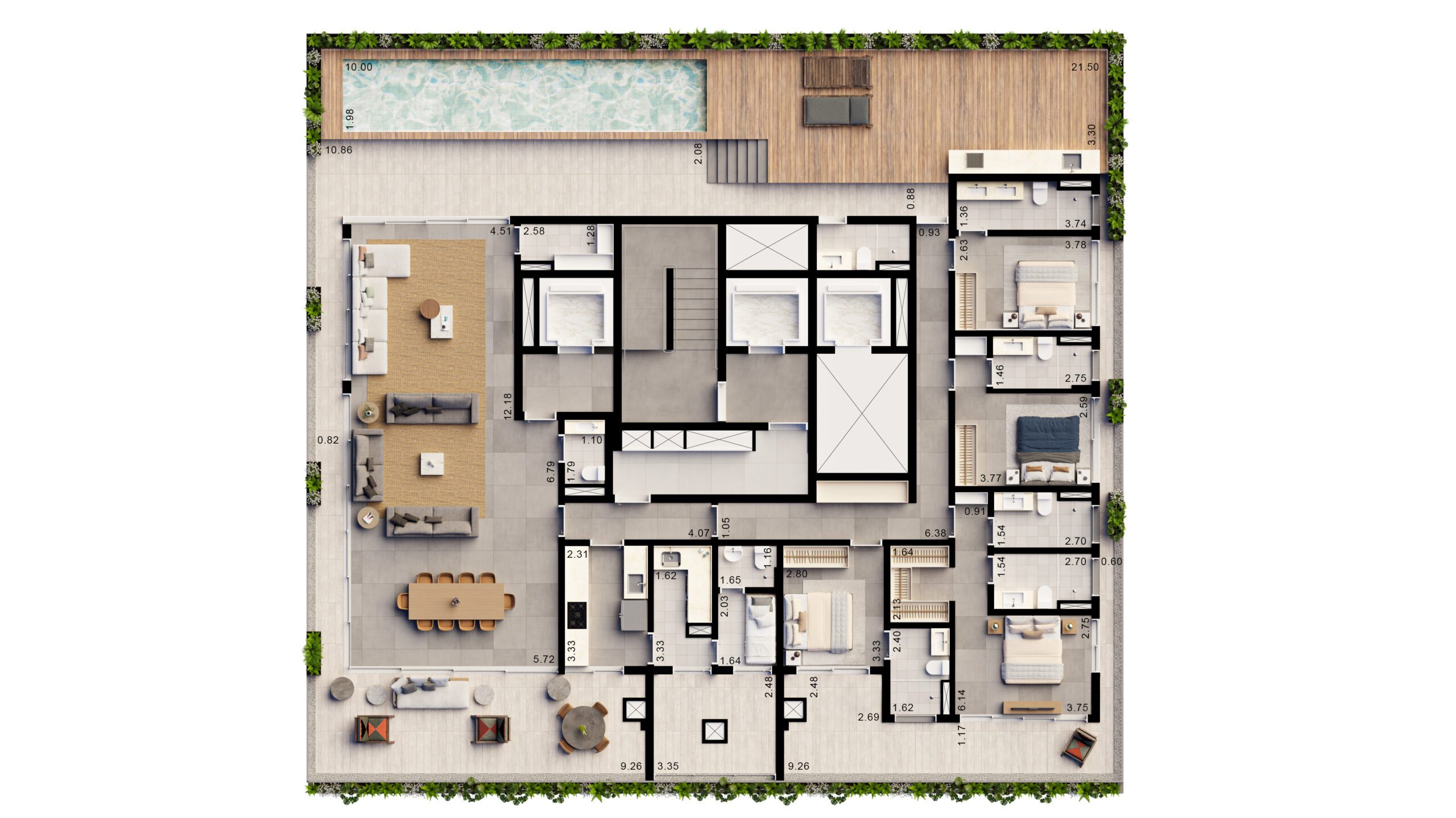 PLANTA  400 M² - Penthouse